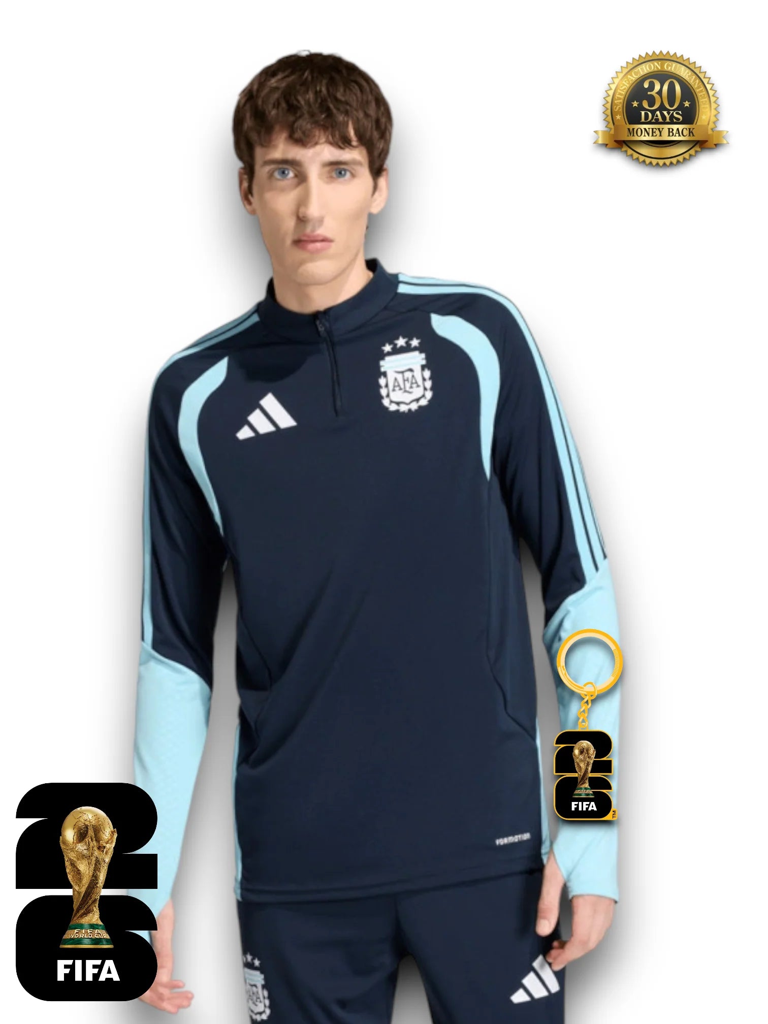 Argentina World Cup 2026 Half-Zip Training Suit Set Blue