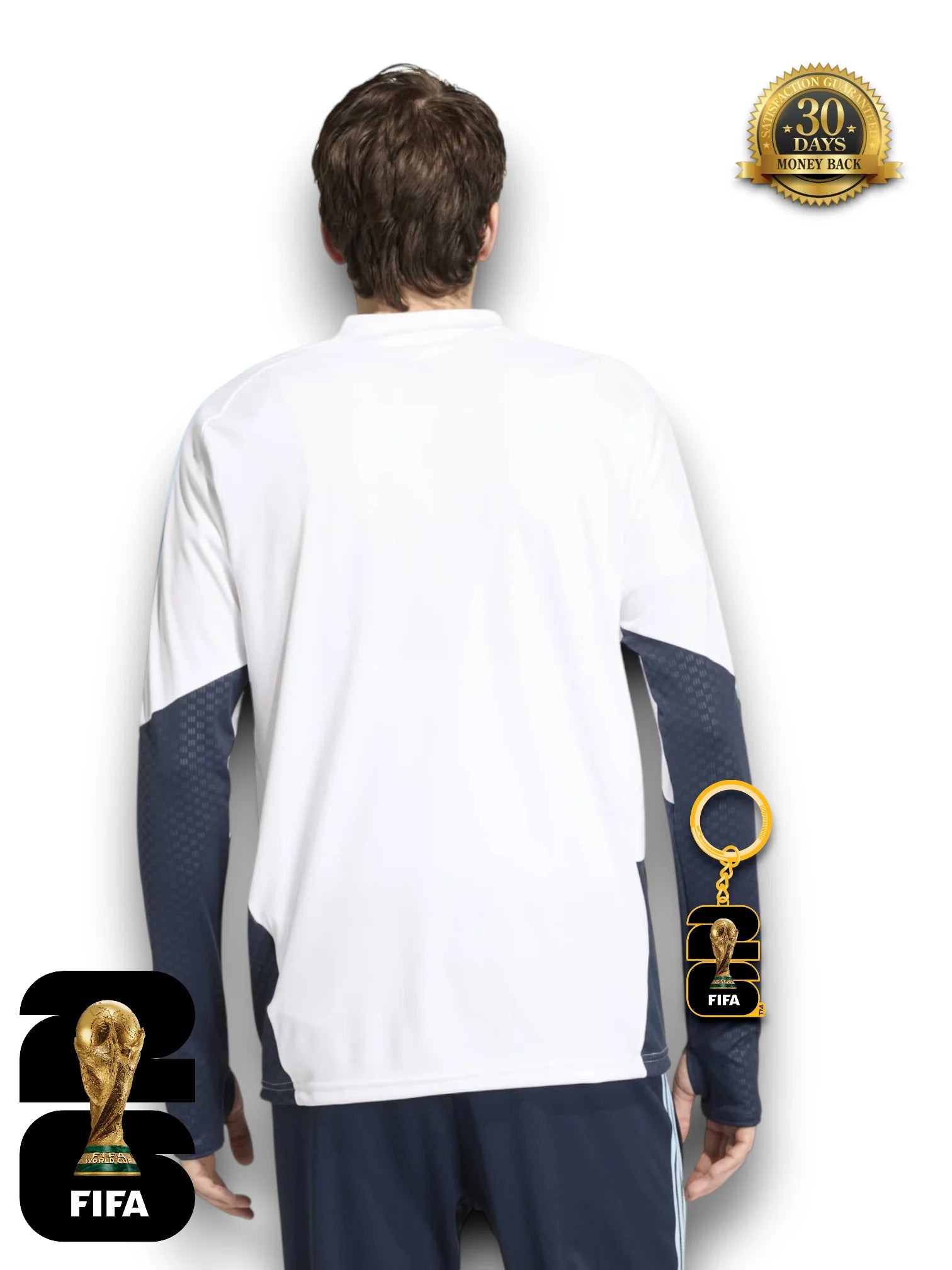 Argentina World Cup 2026 Half-Zip Training Suit Set White